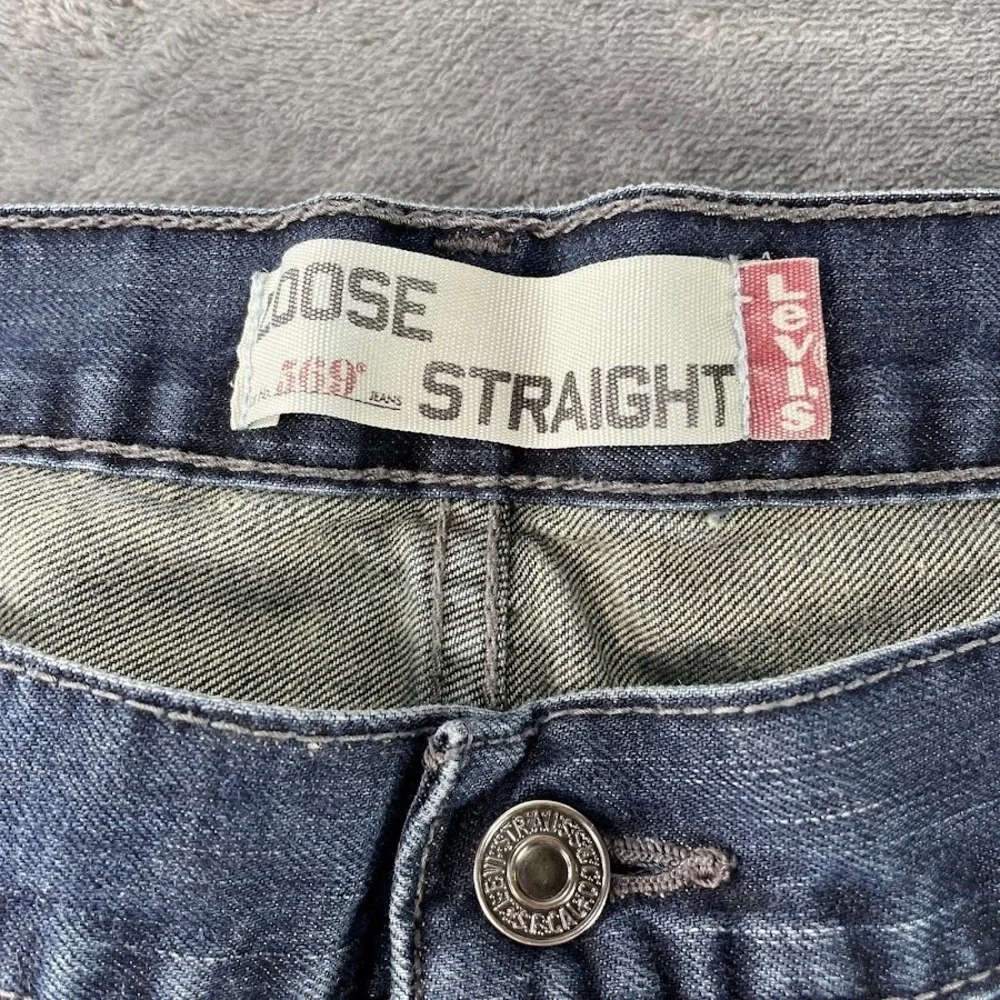 Levi Strauss 569 Loose Straight Stretch Jeans Mens 40x30‎ Dark Wash Blue Denim